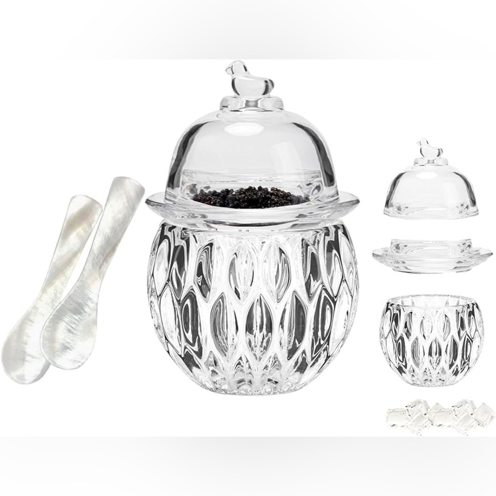 Crystal Glass Caviar Serving Set